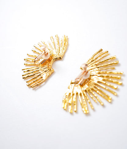 Gorgeous Fan Gold Earrings