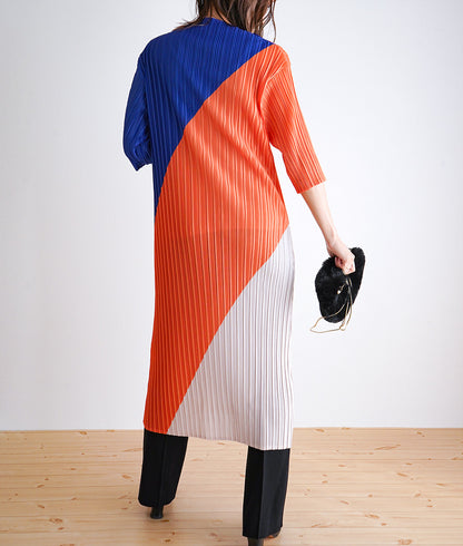 3 color block pleated dress