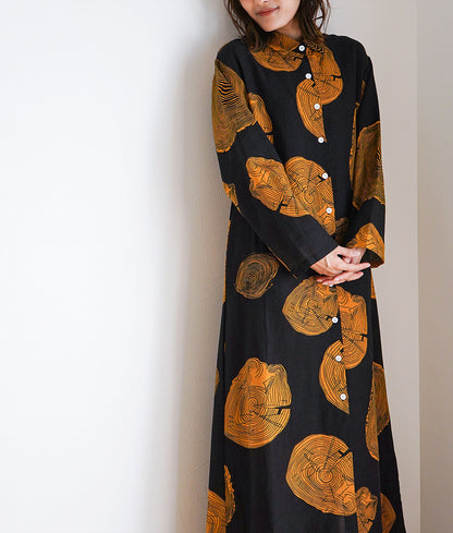 Annual ring pattern shirt dress