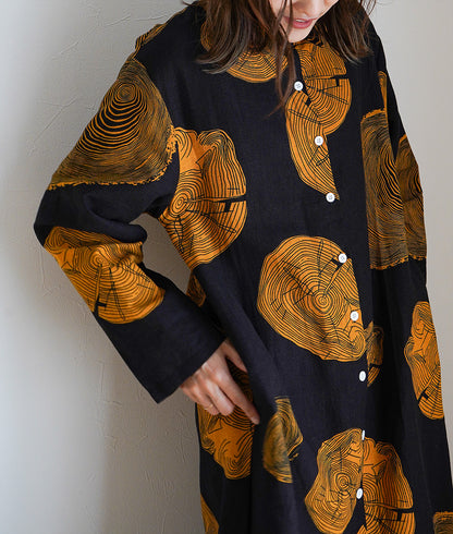 Annual ring pattern shirt dress