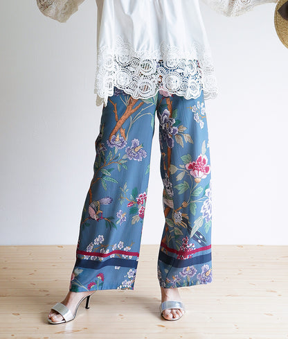 【SALE】Pants with dancing flowers and birds