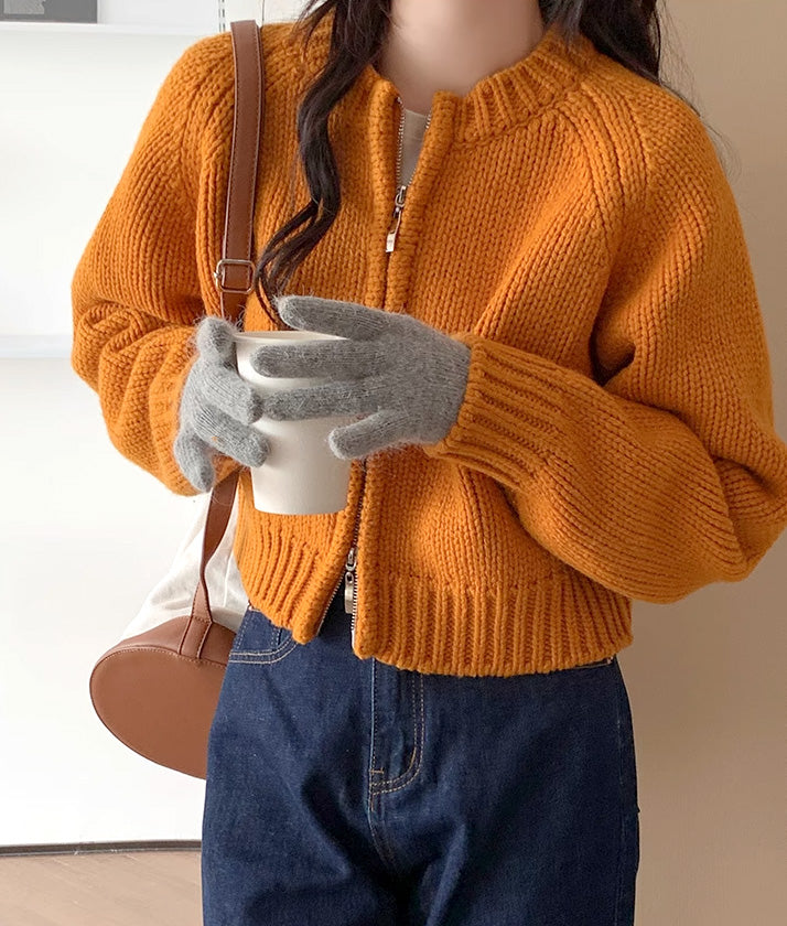 Zip up knit cardigan