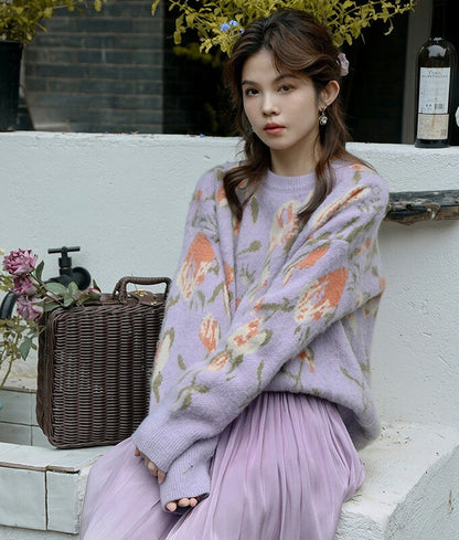 Ennui flower pattern knit