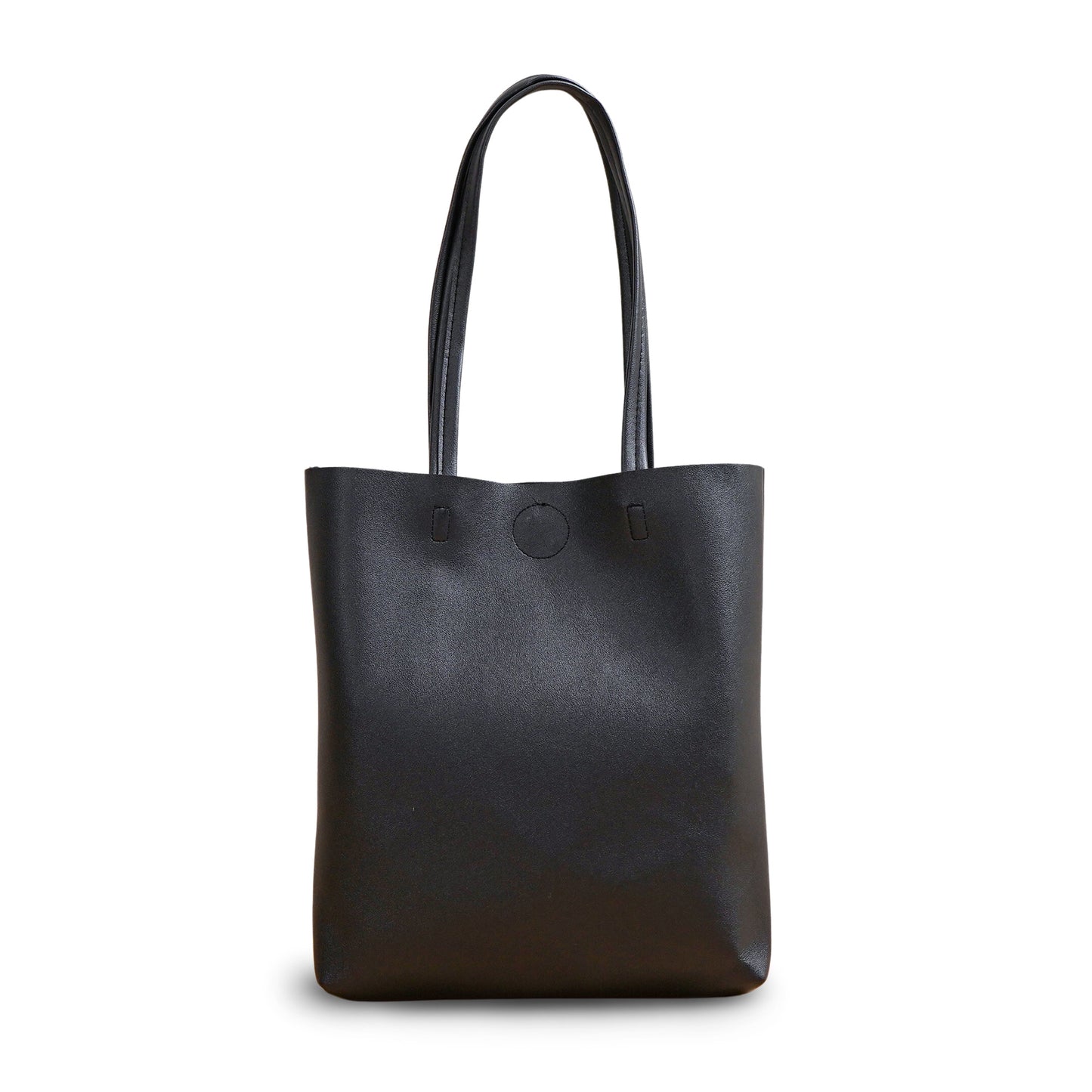 Eco leather vertical tote bag