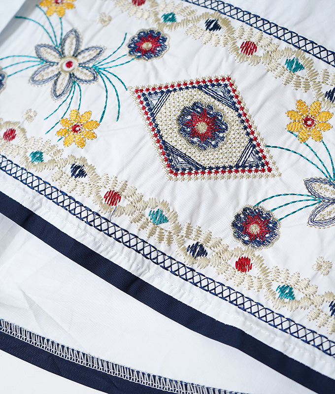 Embroidery cotton blouse