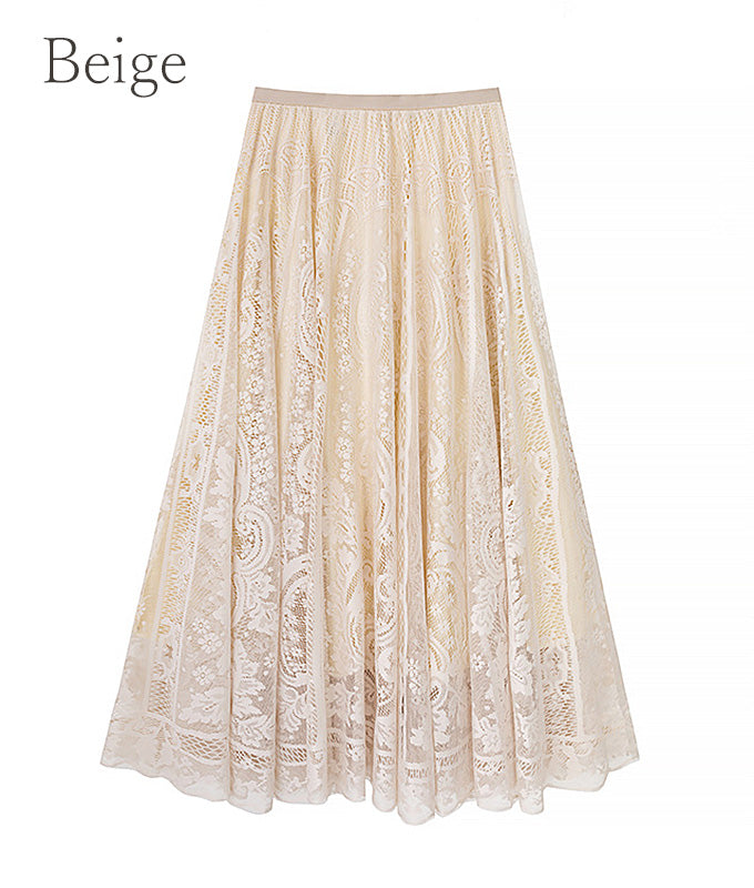 Antique lace long skirt