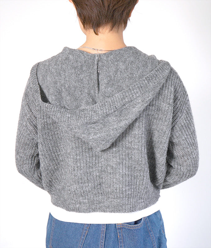 【SALE】Low gauge hoodie knit