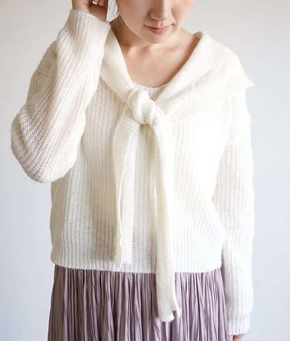 【SALE】Low gauge hoodie knit