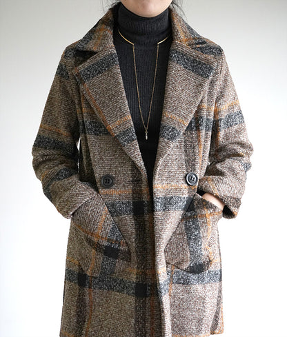 Check pattern double coat
