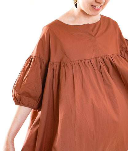Terra cotta color big silhouette blouse