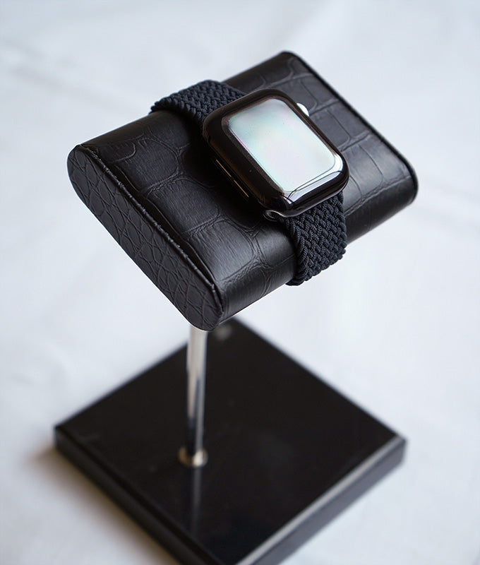 Leather and marble watch stand