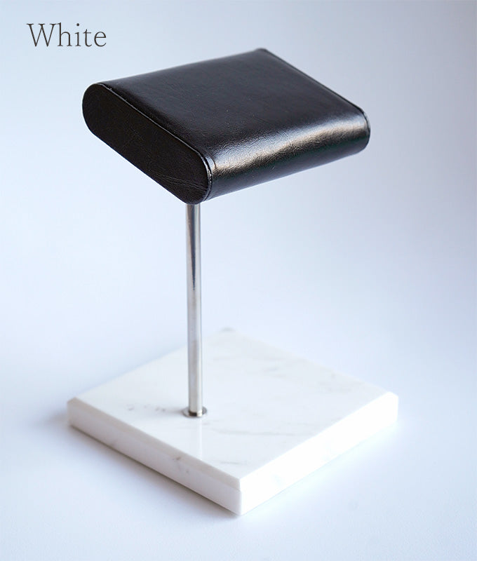 Leather and marble watch stand