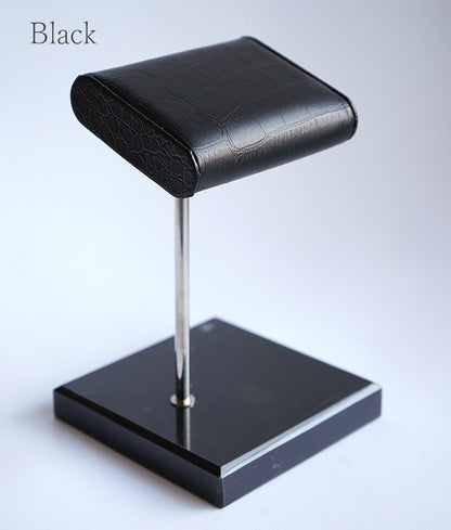 Leather and marble watch stand