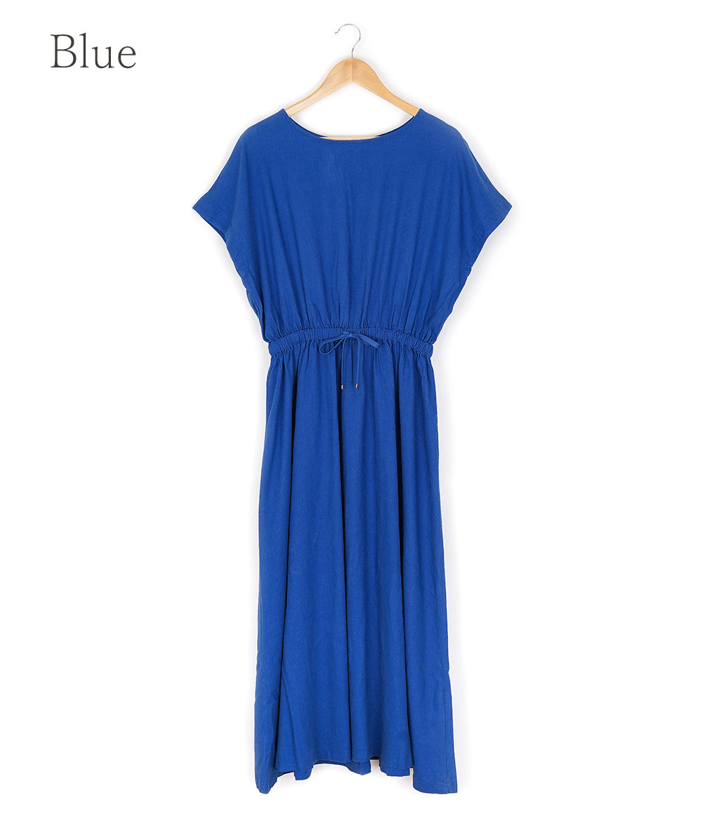 【SALE】Natural linen rayon dress