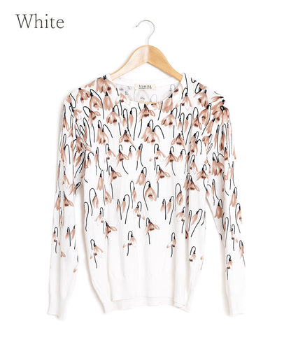 【SALE】Flower gradation print knit