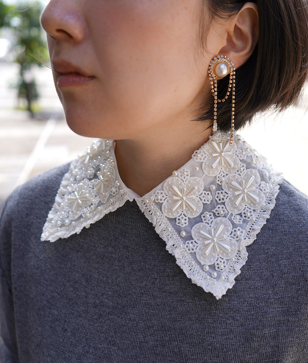 Pearl embroidary collar