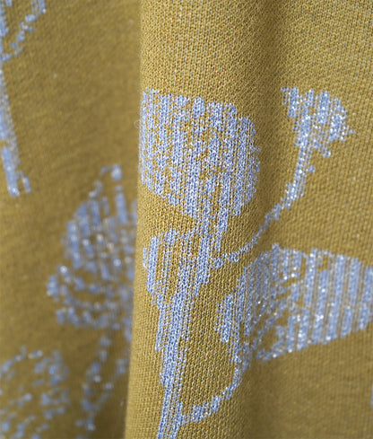 【SALE】Glittering flower-patterned knit dress