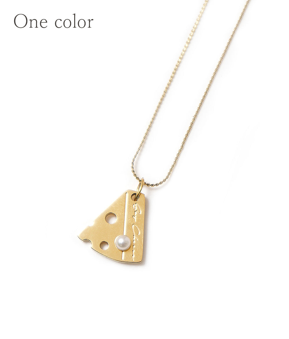 【SALE】Cheese motif gold necklace