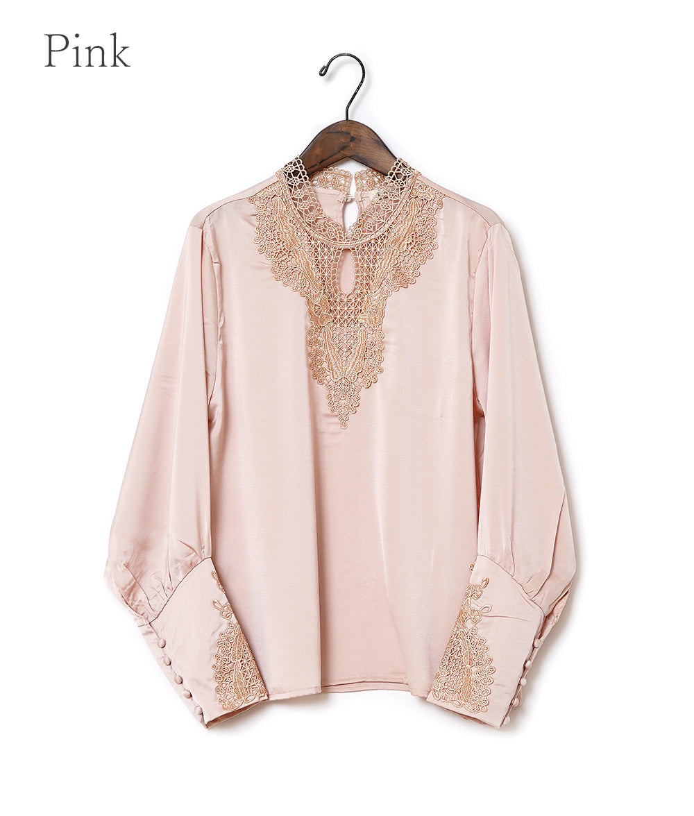 Antique embroidery lace blouse