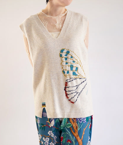 Butterfly knit vest