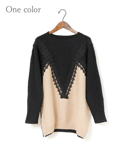 Lace and sweet bicolor knit
