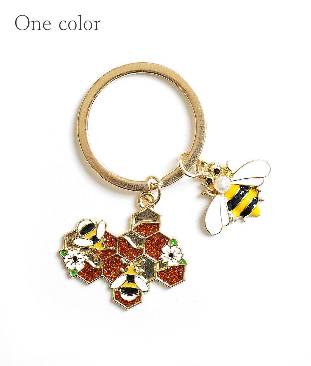 Bee motif key ring