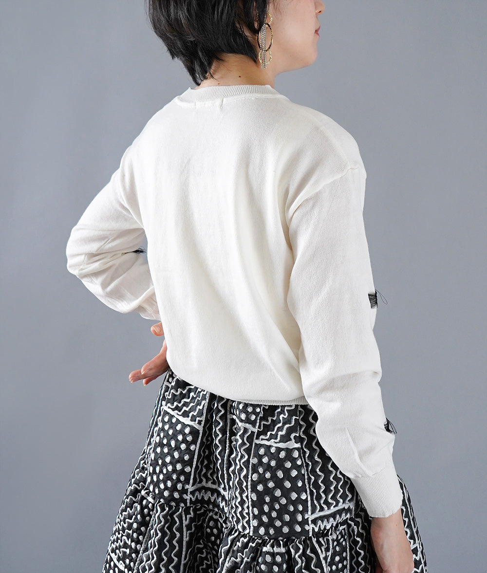 【SALE】Funny knit with zebra embroidery