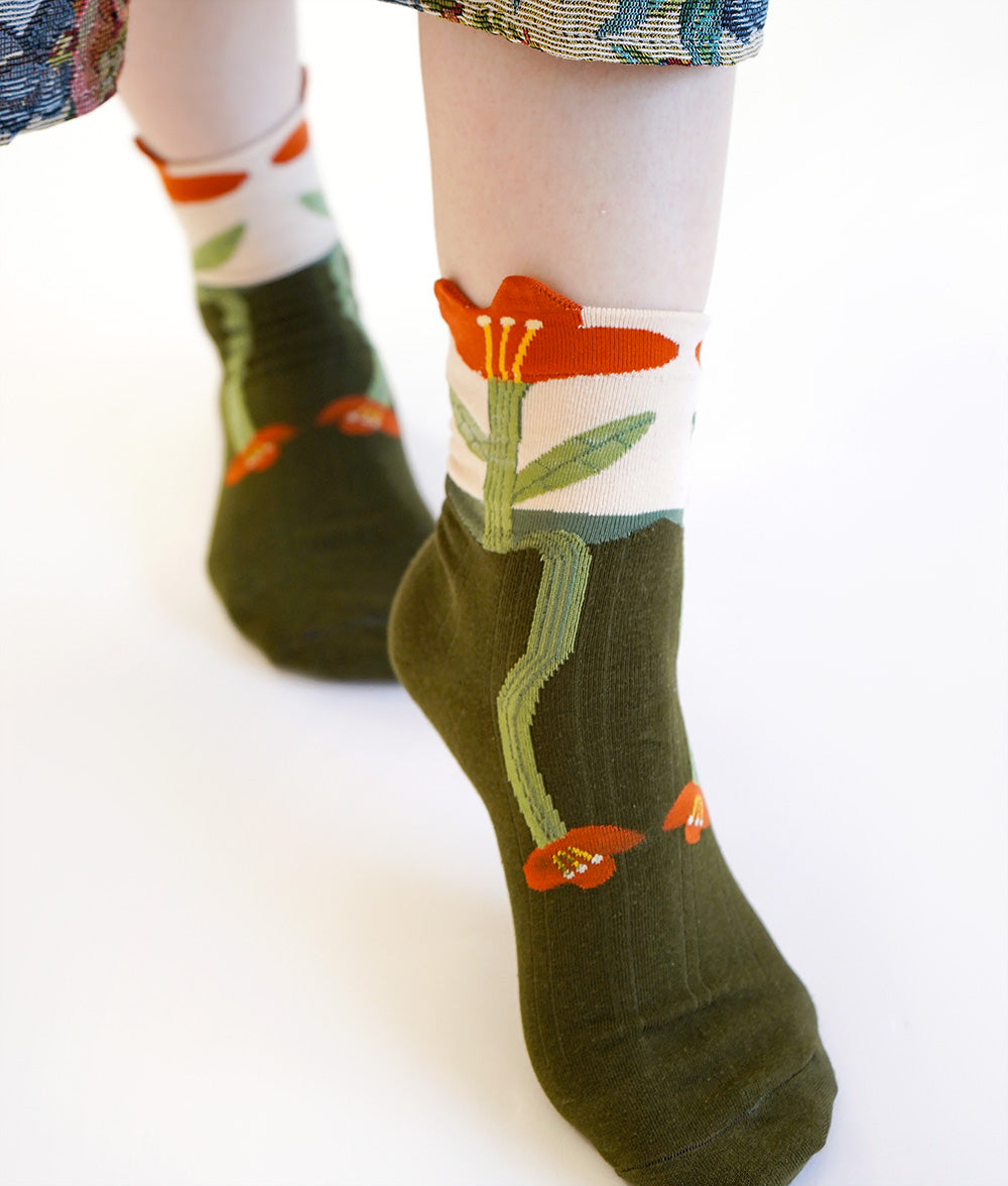 Spring Flower Crew Socks