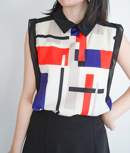 Retro-modern geometric tops