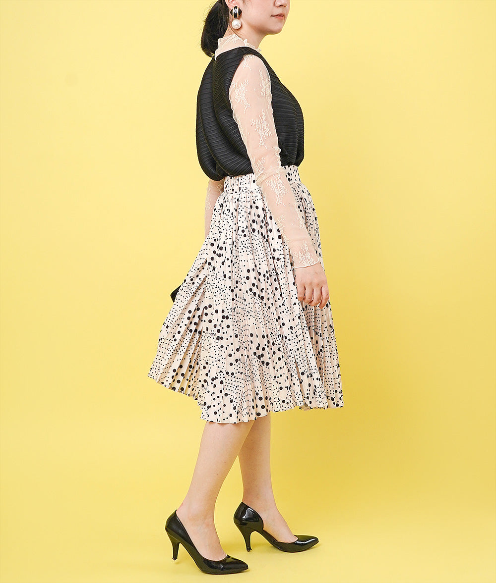 【SALE】Random dot feminine skirt