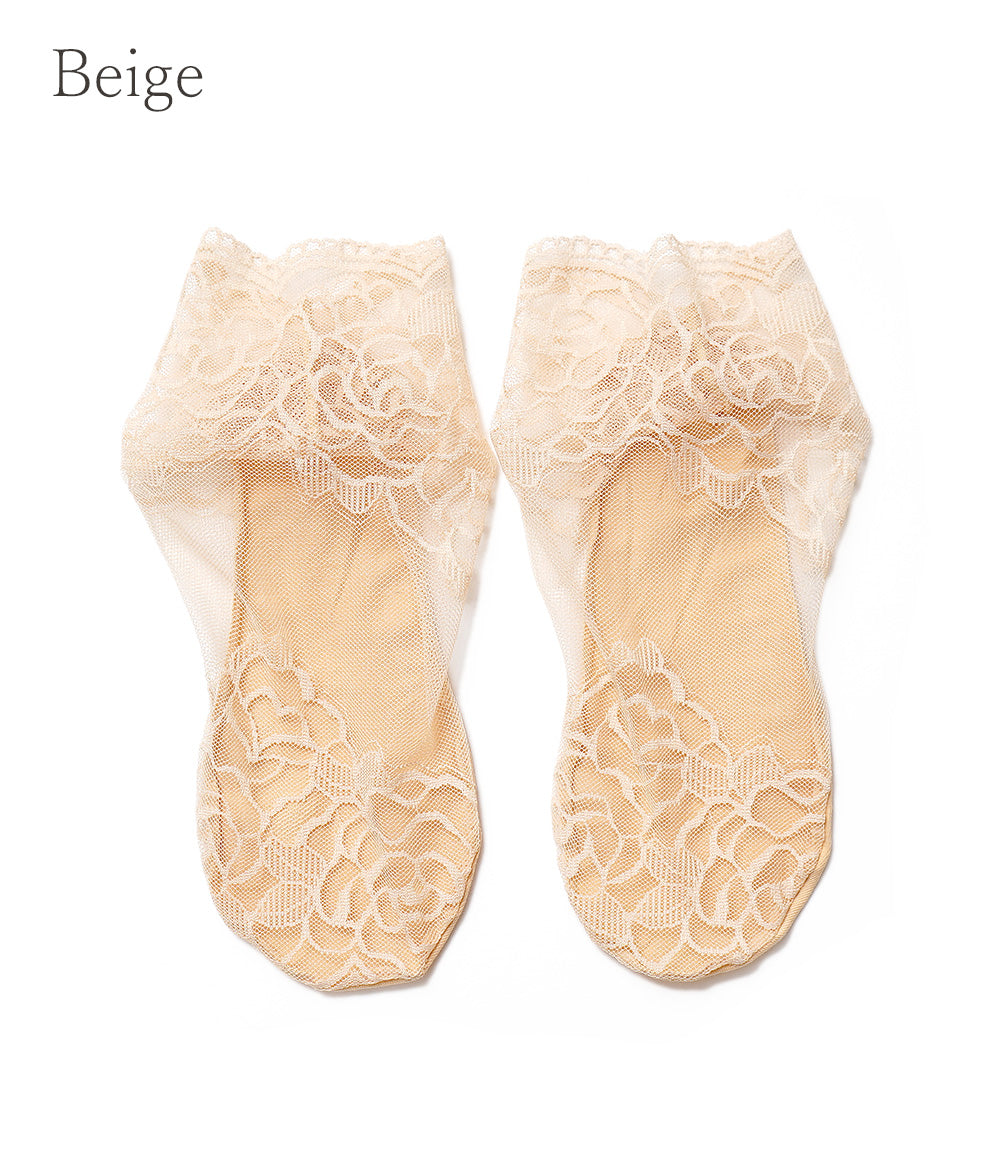 Delicate rose lace ankle socks