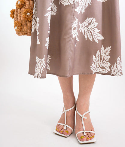 【SALE】Hawaiian taste feels Leaf print dress