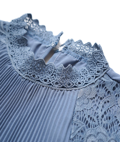 【SALE】Lace and pleated sleeveless blouse