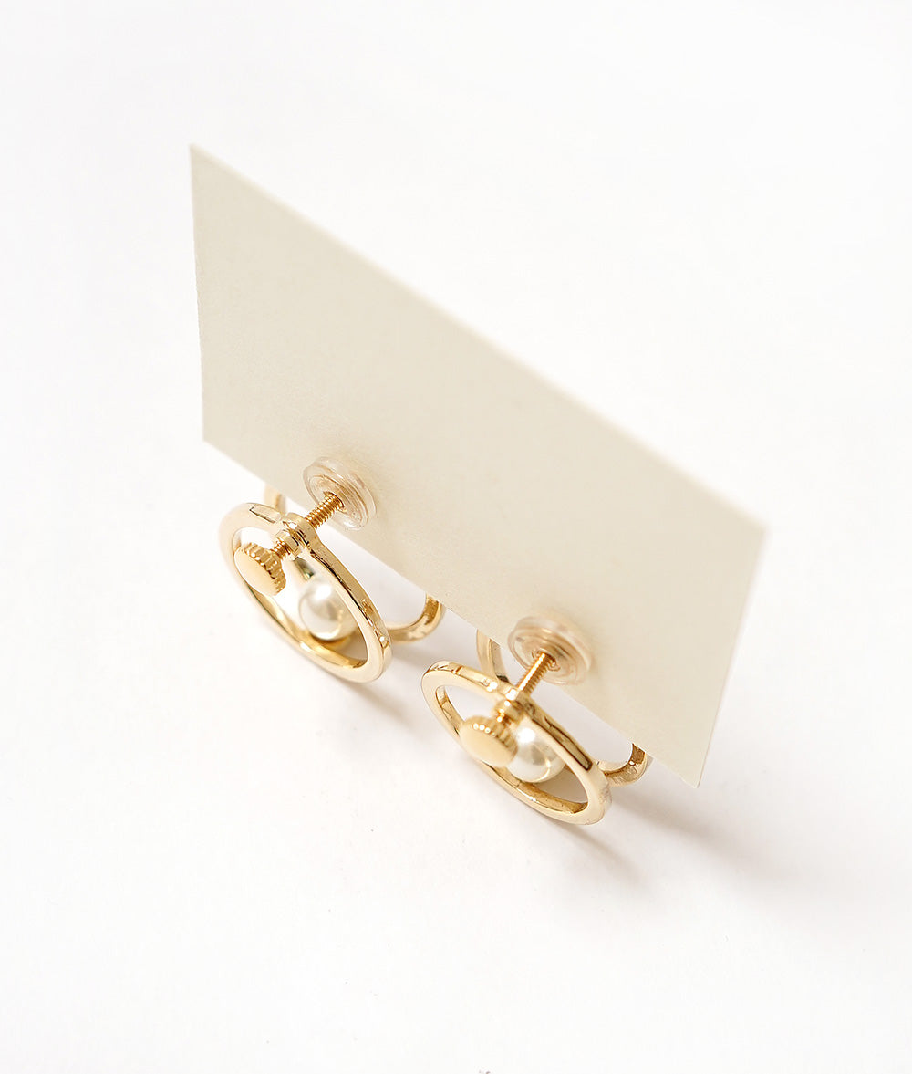 【SALE】Shining single pearl clamp earrings
