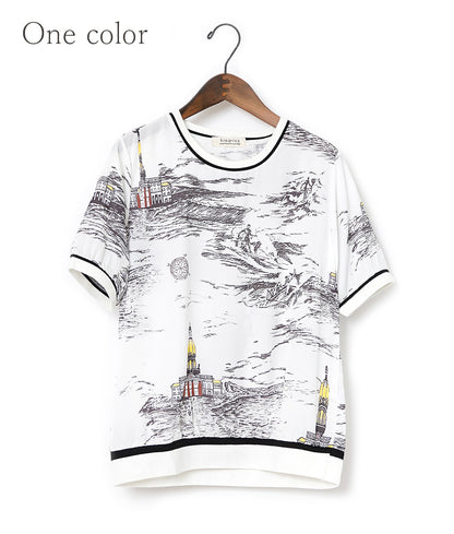 Traveling landscape painting print tops