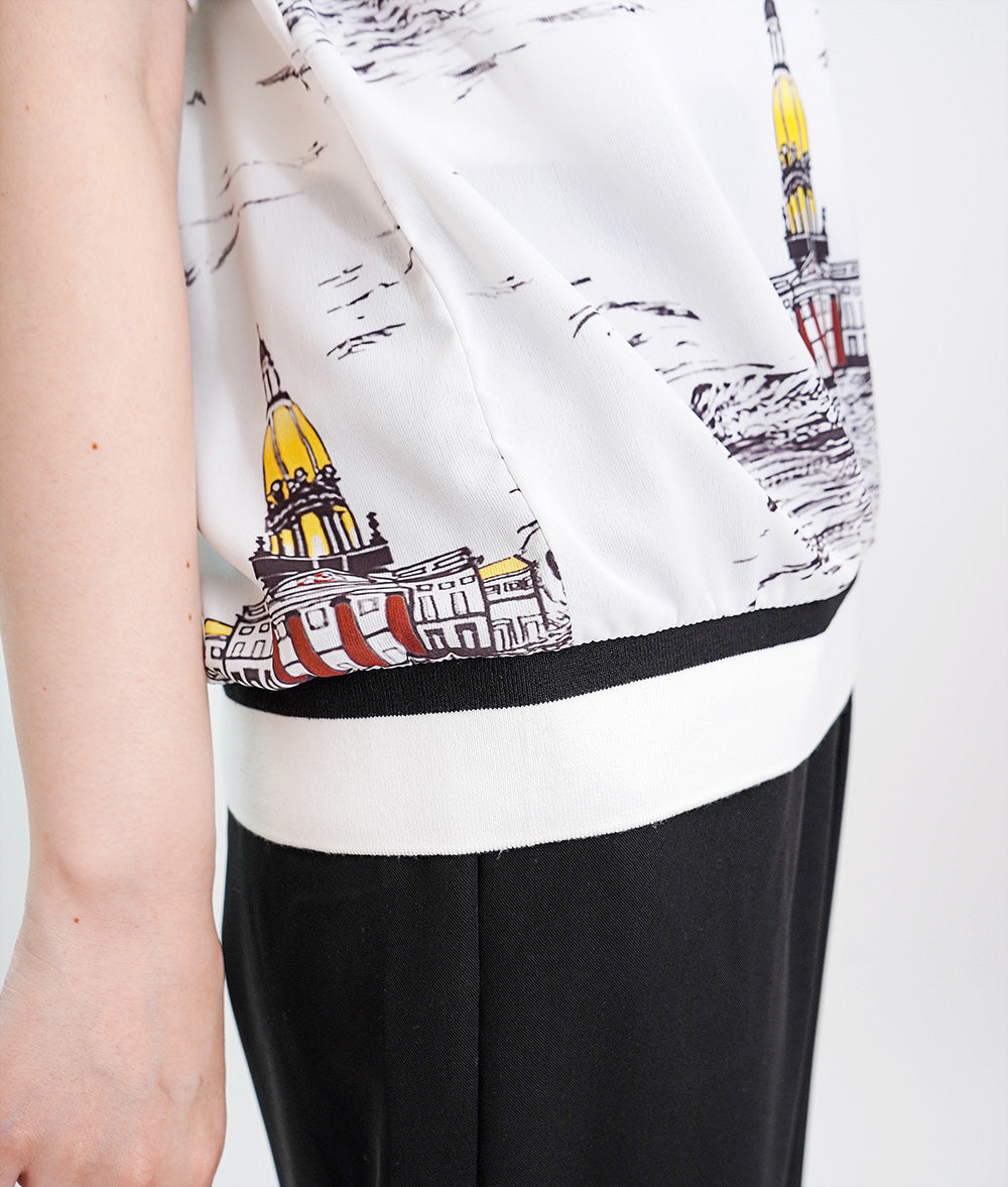 Traveling landscape painting print tops