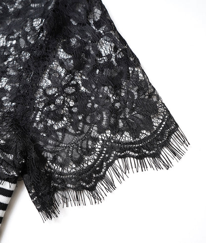 Lace short sleeve knit for an accent