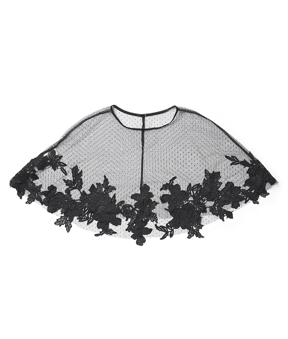 Dot flower embroidery lace cape