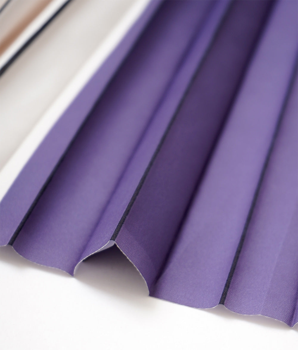 【SALE】Glossy purple graded pleated skirt