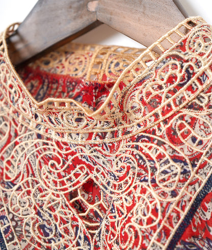 New lace paisley sheer blouse