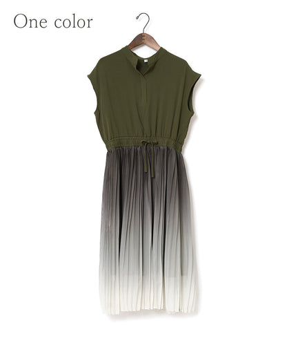 Elegant and delicate pleated gradation dress
