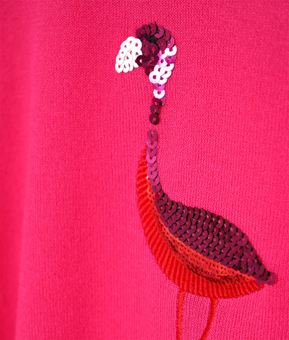 【SALE】Shining healing flamingo knit