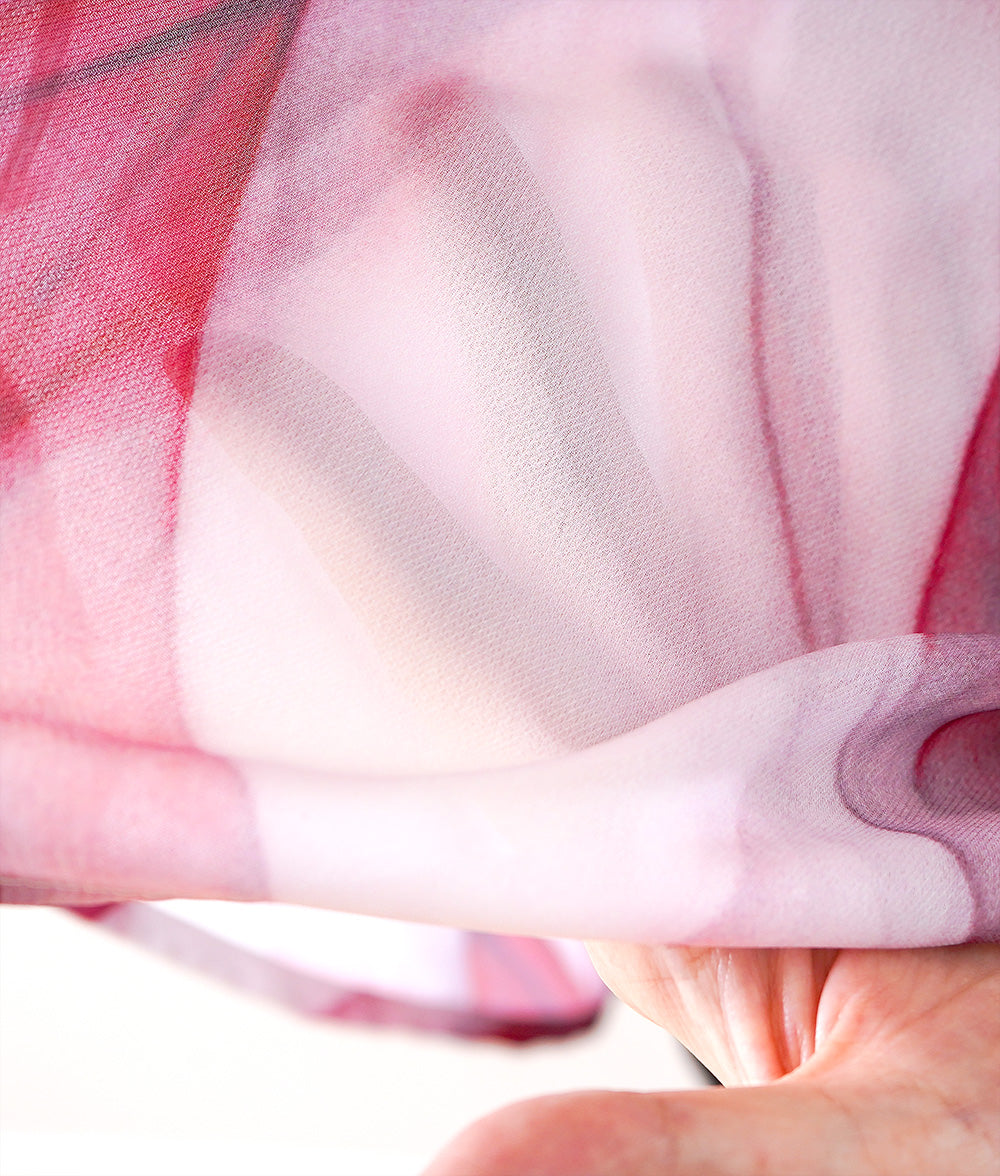 Pink gradation chiffon blouse