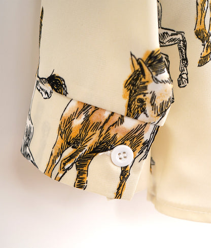 Blouse with horse print