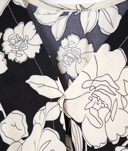 【SALE】Line drawing flower dress