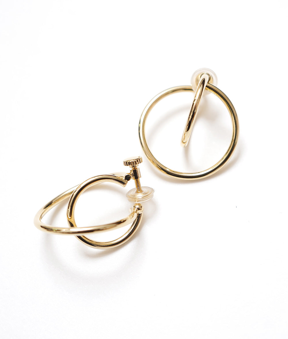 【SALE】Delicate overlapping hoop clap earrings