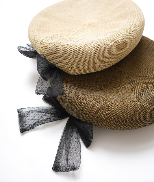 【SALE】Straw beret perfect for French chic attire