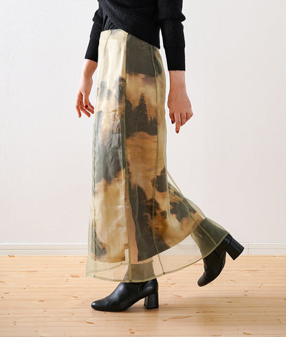 Nostalgic Impressionist Organdy Layered Skirt