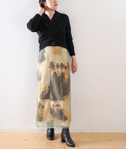 Nostalgic Impressionist Organdy Layered Skirt