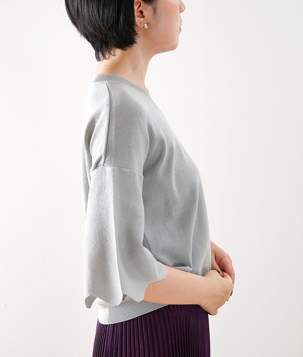 Knit with scalloped bell sleeves